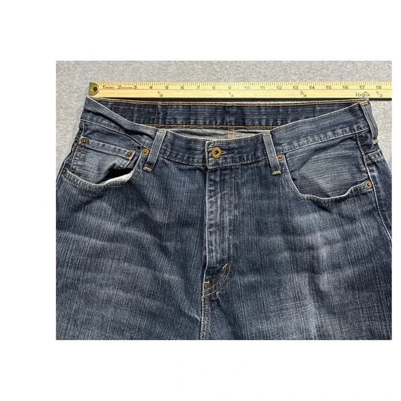 Levis 569 Loose Straight Jeans Mens 36x30 Blue Medium Wash Denim 00569-0041 - Picture 4 of 11